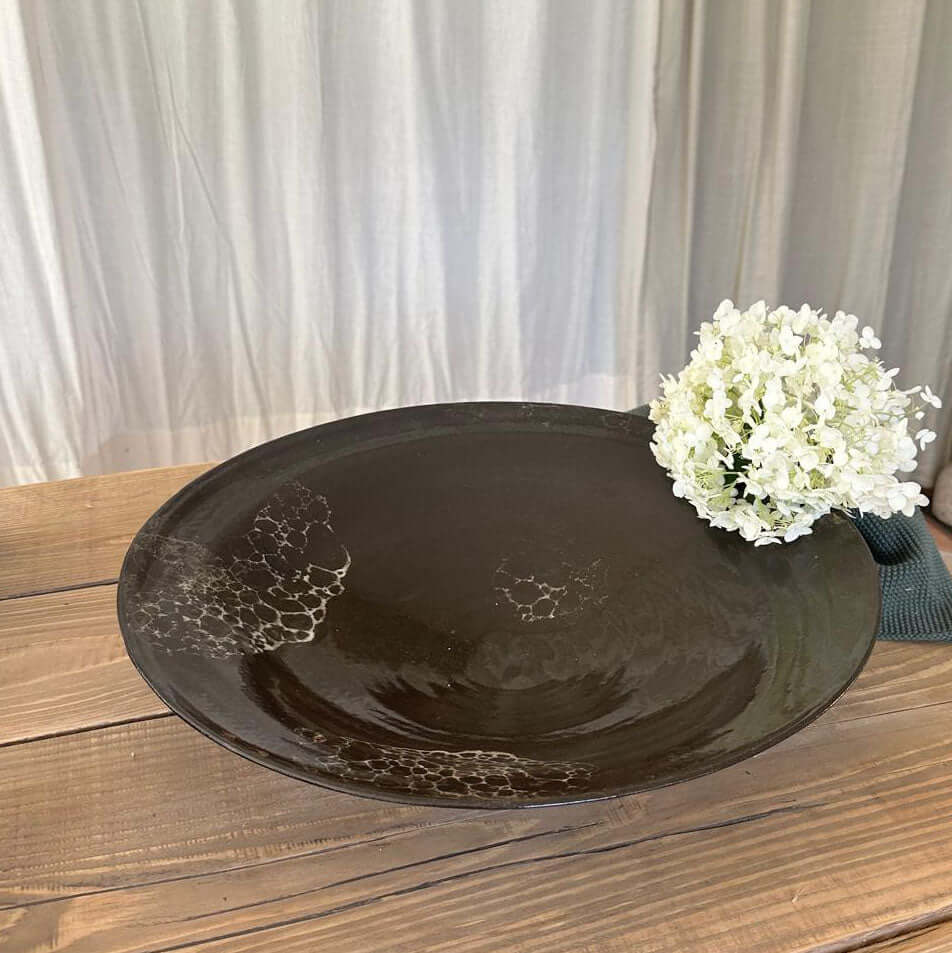 Obstschale aus Keramik XXL in schwarz - FRANZARTKERAMIK