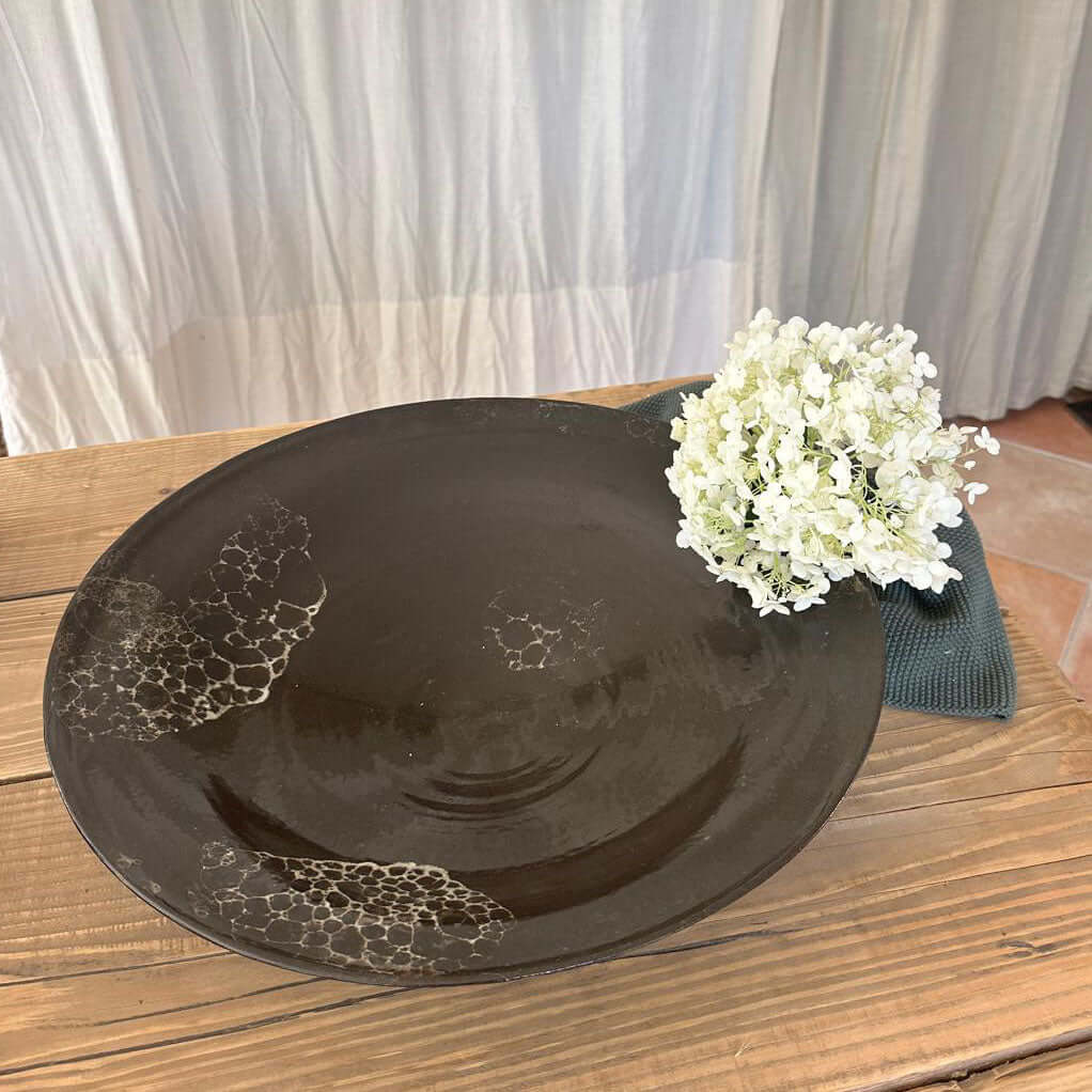 Obstschale aus Keramik XXL in schwarz - FRANZARTKERAMIK