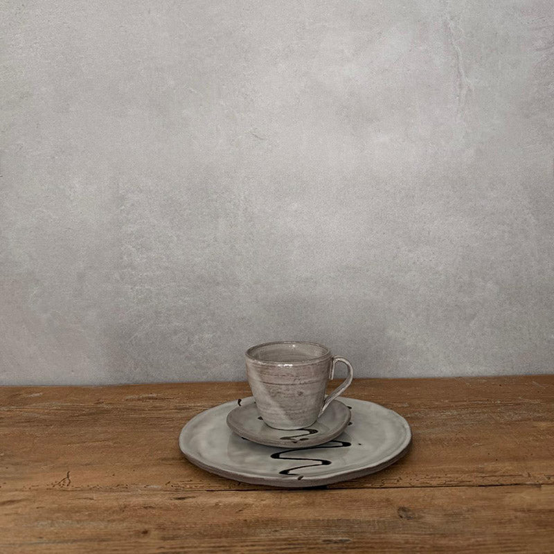 JOLO schwarz/weiß Keramikteller groß - FRANZARTKERAMIK