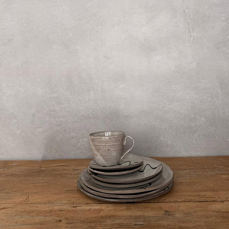 JOLO schwarz/weiß Geschirr Set I Kaffeeservice handgetöpfert - FRANZARTKERAMIK