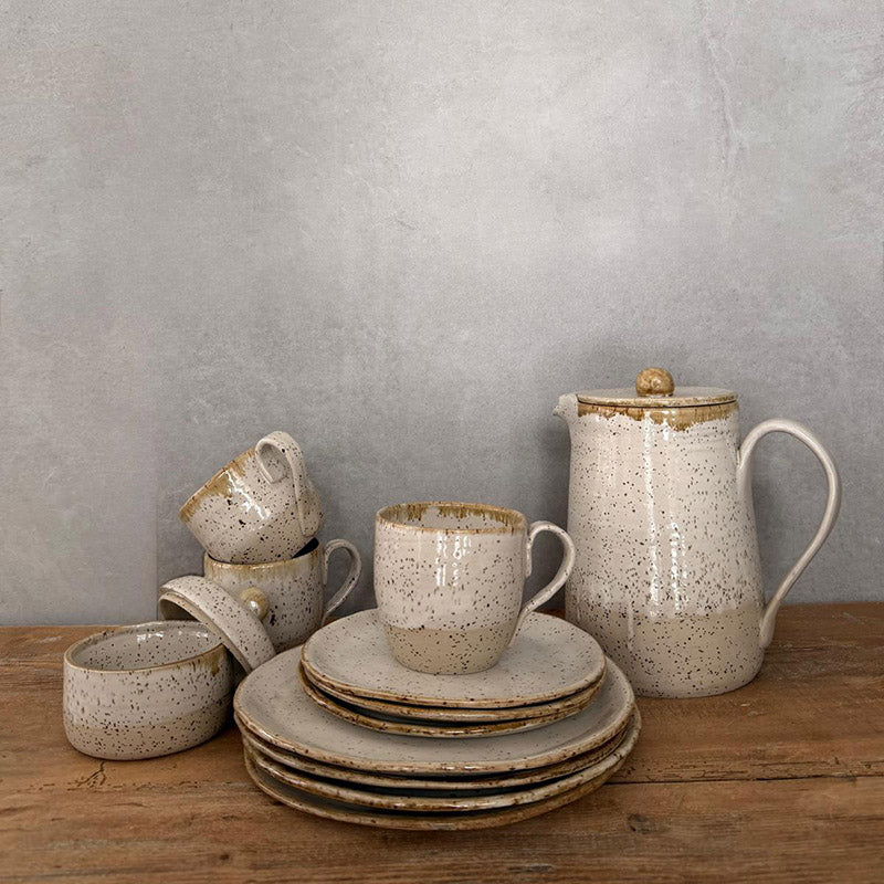 BOHEMIAN White Geschirr Set 3teilig - FRANZARTKERAMIK