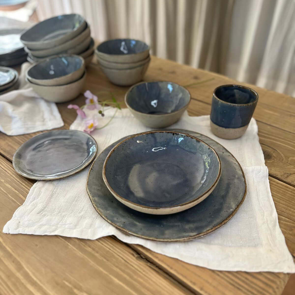 BOHEMIAN Blue Geschirrset für 6 Personen, blau - FRANZARTKERAMIK