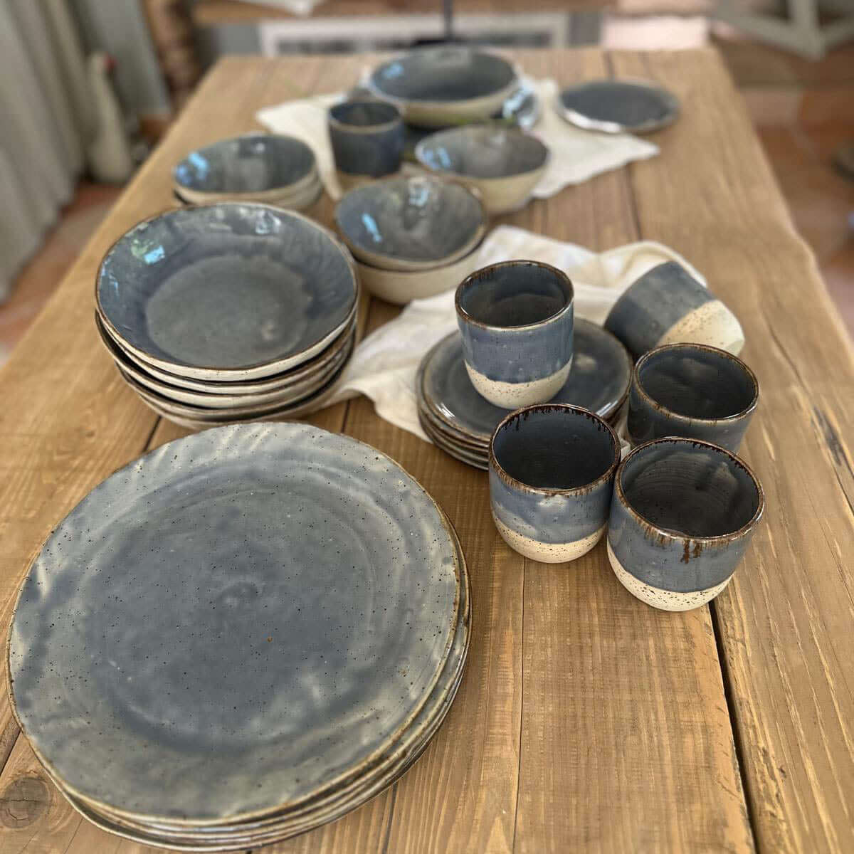 BOHEMIAN Blue Geschirrset für 6 Personen, blau - FRANZARTKERAMIK