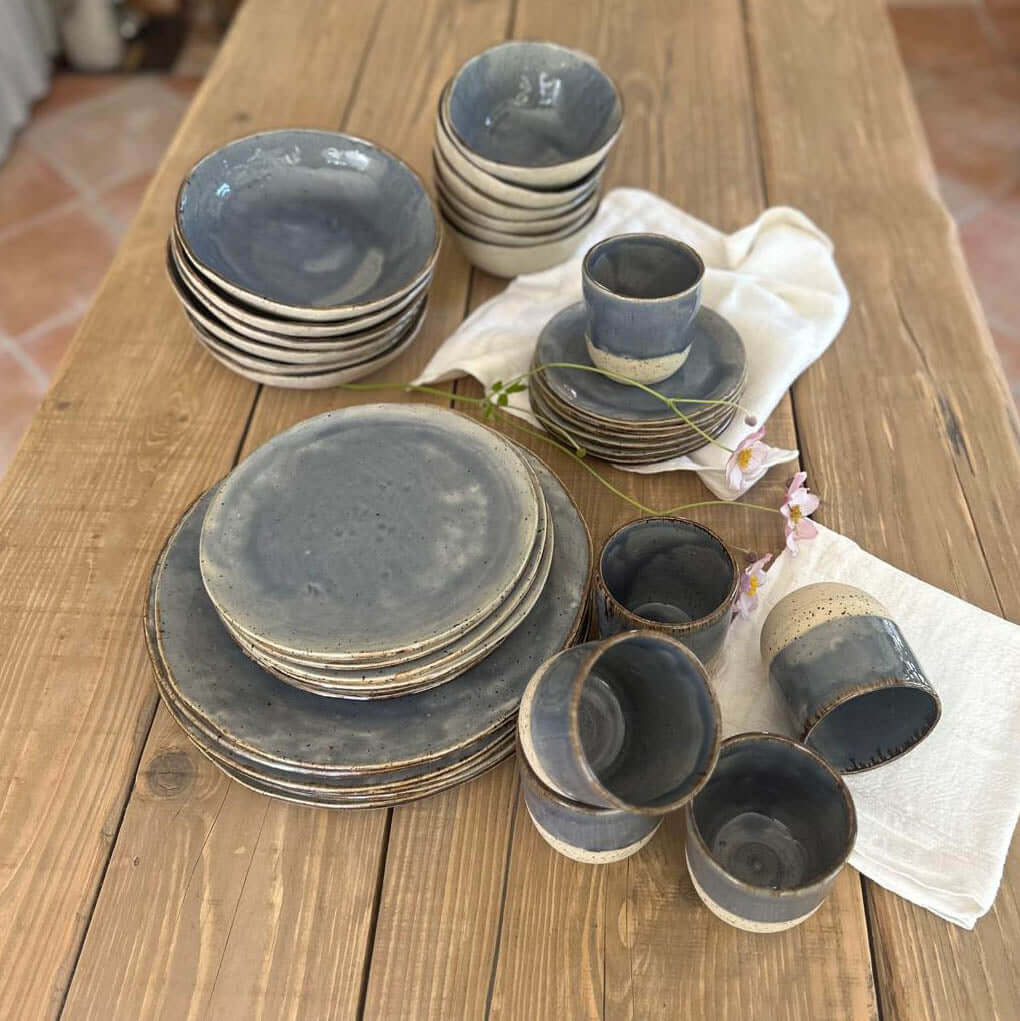 BOHEMIAN Blue Geschirrset für 6 Personen, blau - FRANZARTKERAMIK