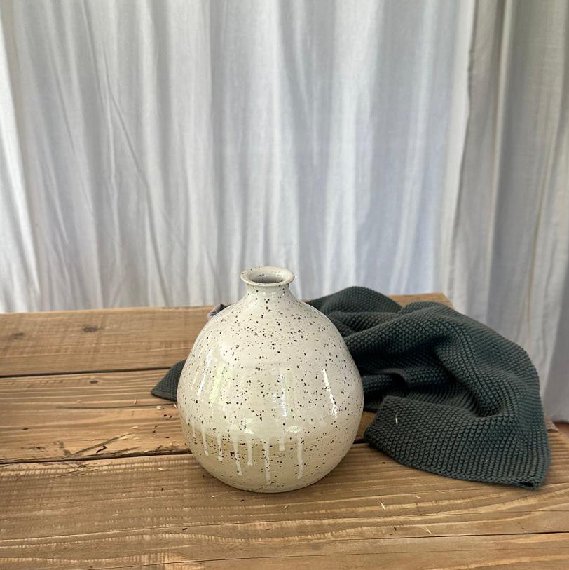 Keramikvase, Ballonvase, BOHEMIAN White