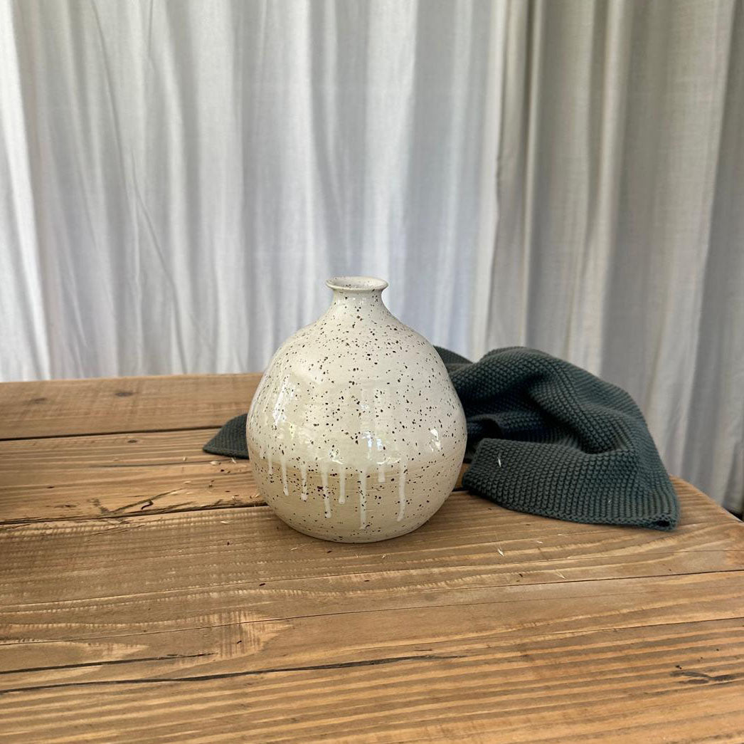 Keramikvase, Ballonvase, BOHEMIAN White