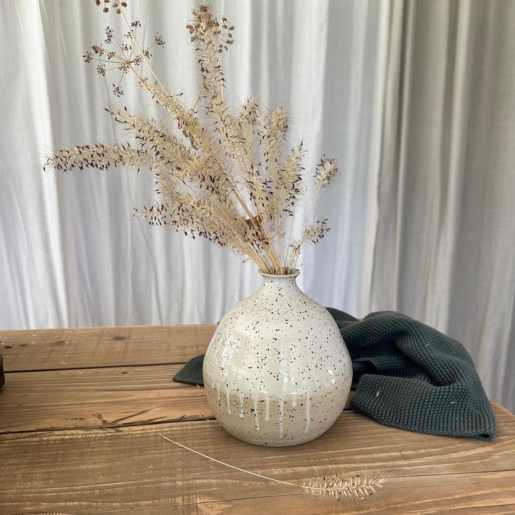 Keramikvase, Ballonvase, BOHEMIAN White