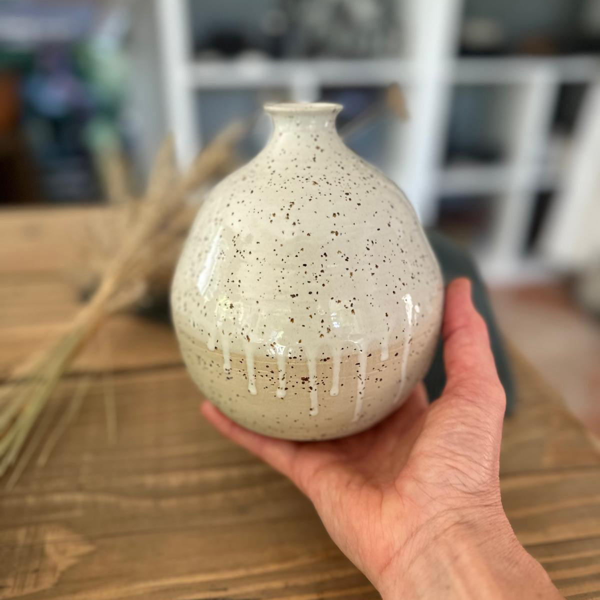 Keramikvase, Ballonvase, BOHEMIAN White