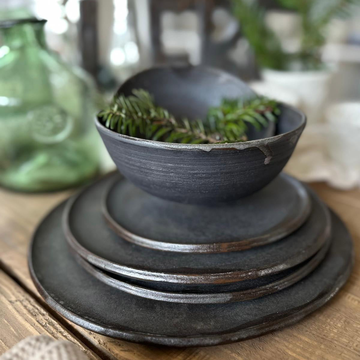 Keramikgeschirr anthrazitbraun, AREIA Negra Design