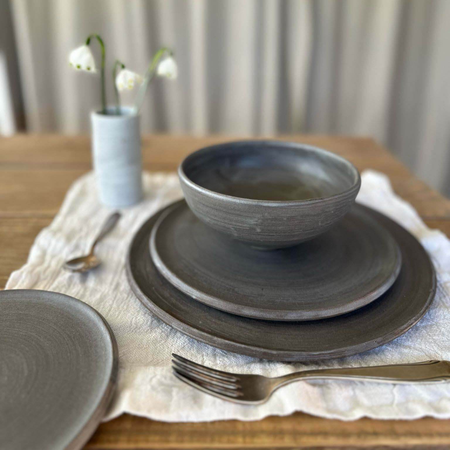 AREIA Natural Essteller - großer Teller Keramik Ø 27 cm - FRANZARTKERAMIK