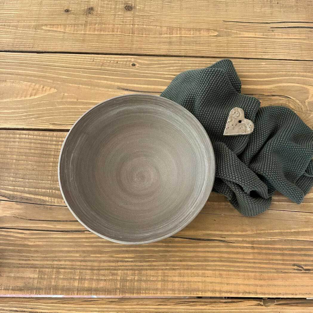AREIA Natural Suppenschüssel - 500 ml Keramikschale handgemacht - FRANZARTKERAMIK