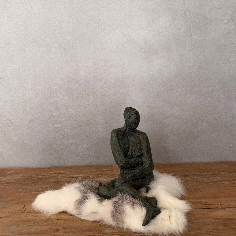 Dame in Bronze, Keramikfigur - FRANZARTKERAMIK