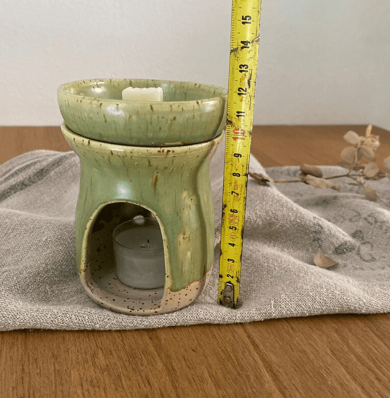 Duftlampe aus Keramik, Aromalampe mit Duftmelts, grün
