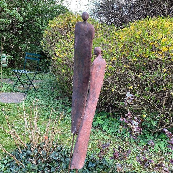 Gartenpaar (2), Keramikfiguren Terrakotta - FRANZARTKERAMIK