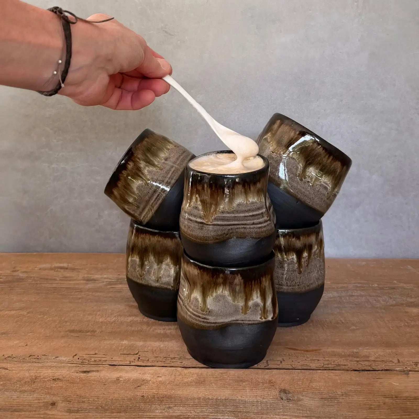 COLATA NERO Becher Fingermulden, handgemacht Österreich, FRANZART