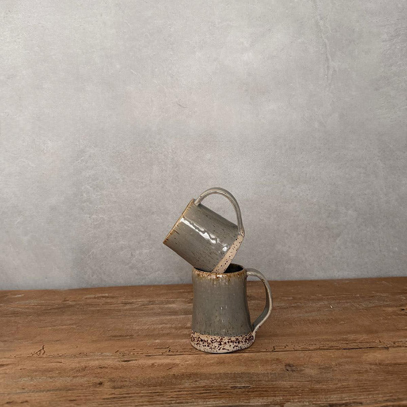 2 Keramikbecher mit Henkel in BOHEMIAN Grey von FRANZART Keramik