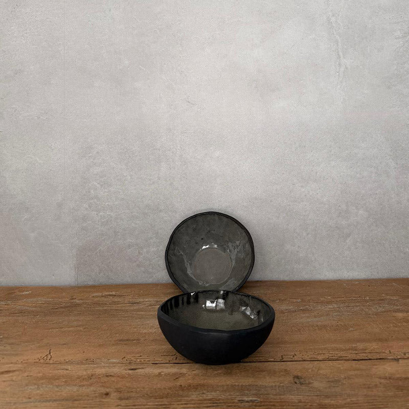 2 Keramikschüssel JOLO schwarz, Müslischüssel