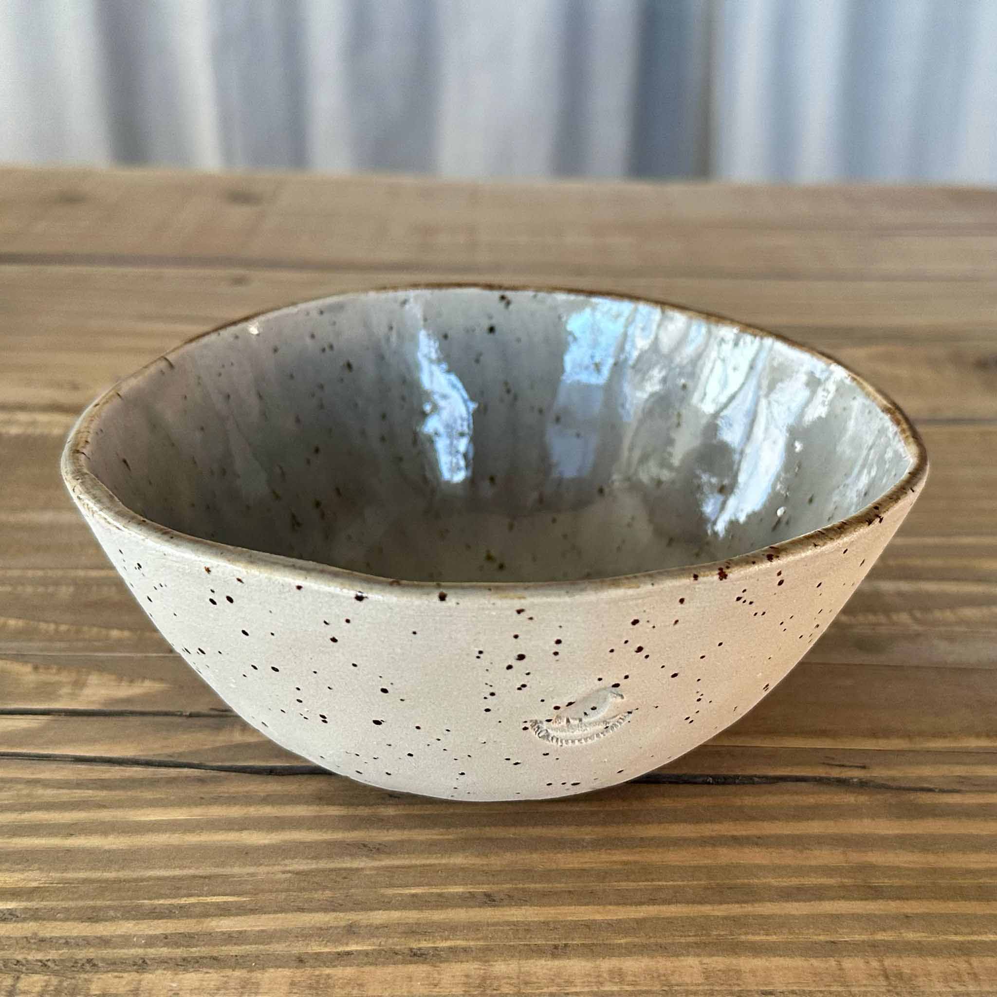Bowl, Mueslischale, Salatschale, Fassungsvermögen 500 ml, grau mit braunem Rand