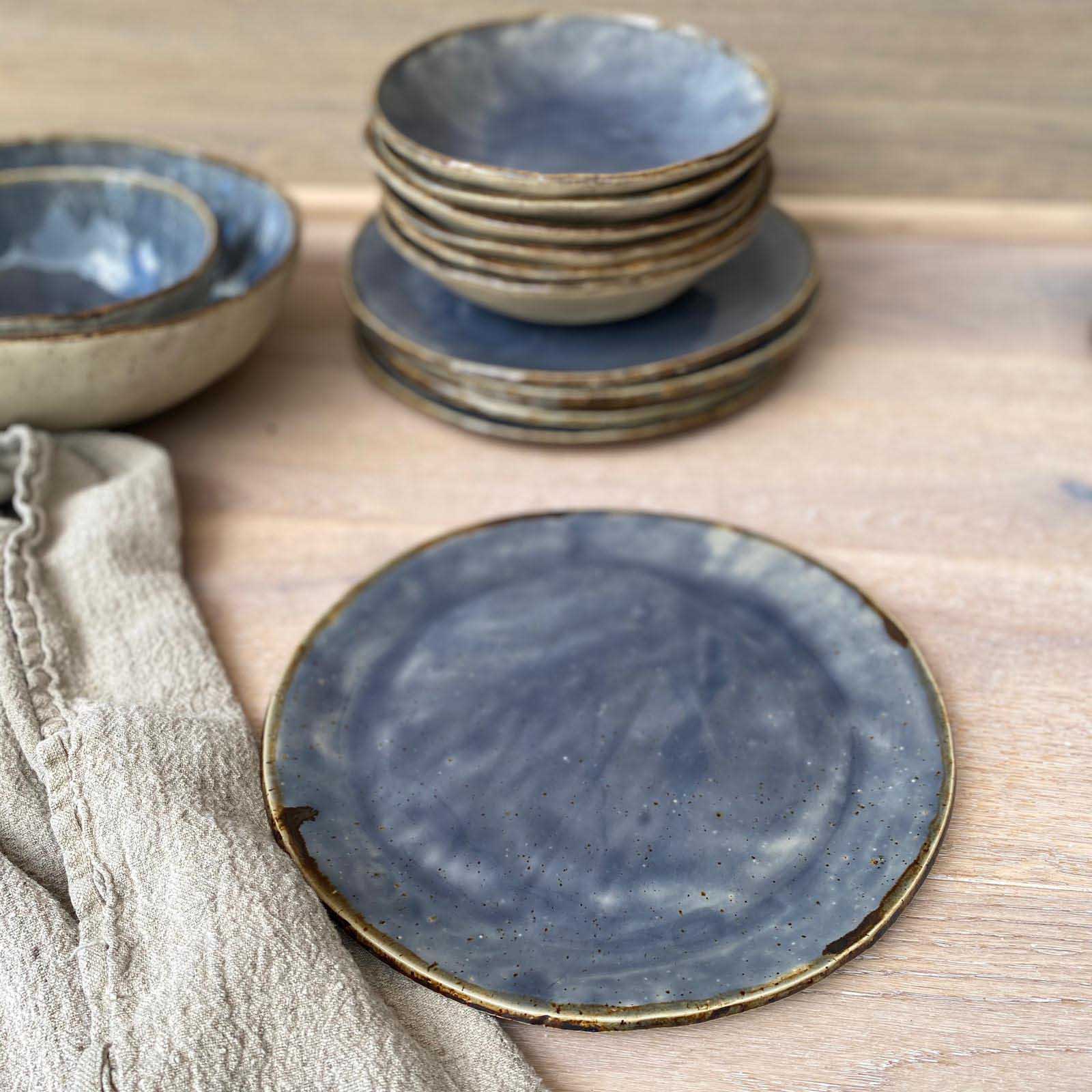 Essteller, Keramik, Bohemian Blue