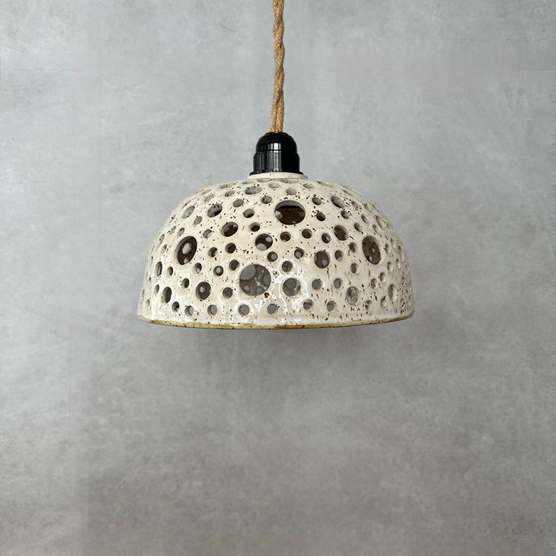 Keramiklampe mit Löchern - Hängelampe Deckenleuchte Pendelleuchte - FRANZARTKERAMIK
