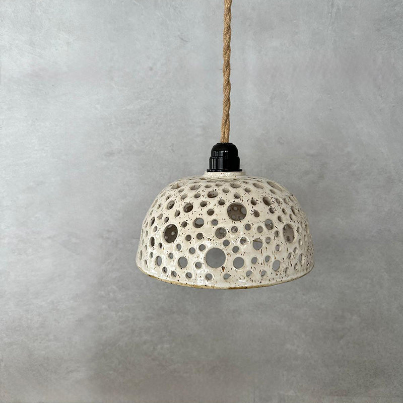 Keramiklampe mit Löchern - Hängelampe Deckenleuchte Pendelleuchte - FRANZARTKERAMIK