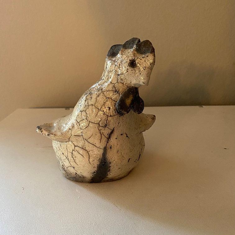 Weißes Huhn aus Rakukeramik, Höhe: 15 cm, Breite: 13 cm, Tiefe: 17 cm