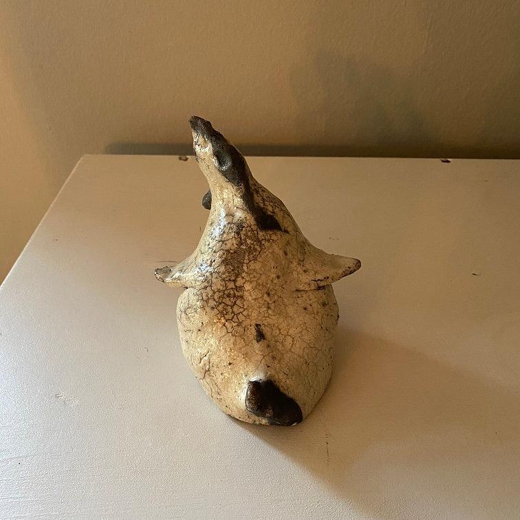 Weißes Huhn aus Rakukeramik, Höhe: 15 cm, Breite: 13 cm, Tiefe: 17 cm