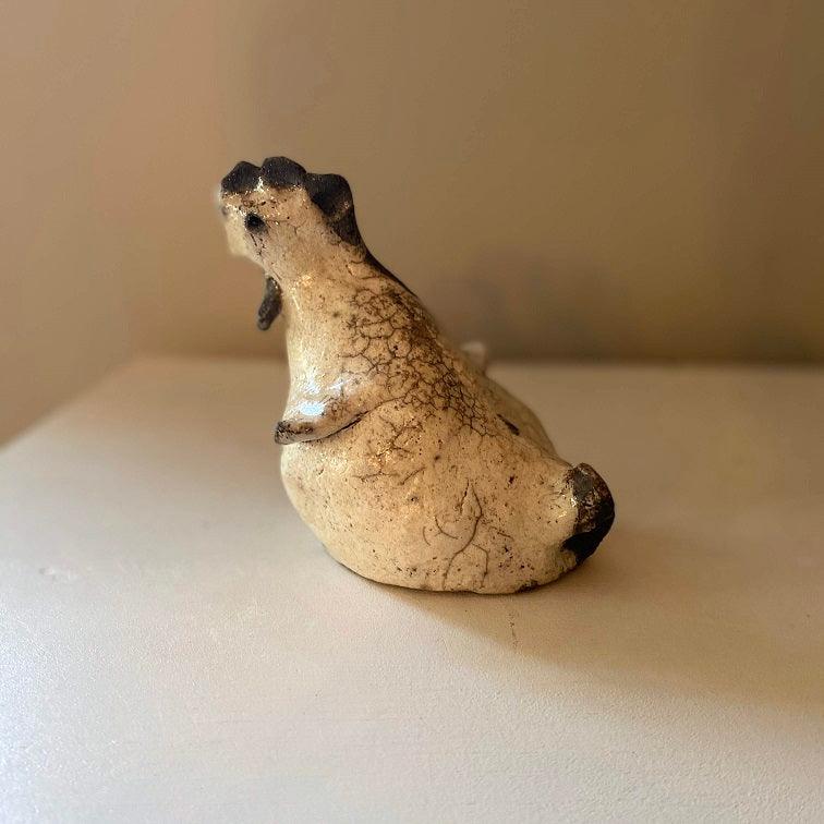 Weißes Huhn aus Rakukeramik, Höhe: 15 cm, Breite: 13 cm, Tiefe: 17 cm