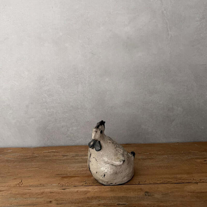Raku-Keramik Huhn handgetöpfert - FRANZARTKERAMIK