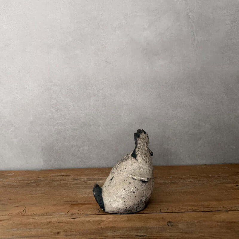 Raku-Keramik Huhn handgetöpfert - FRANZARTKERAMIK