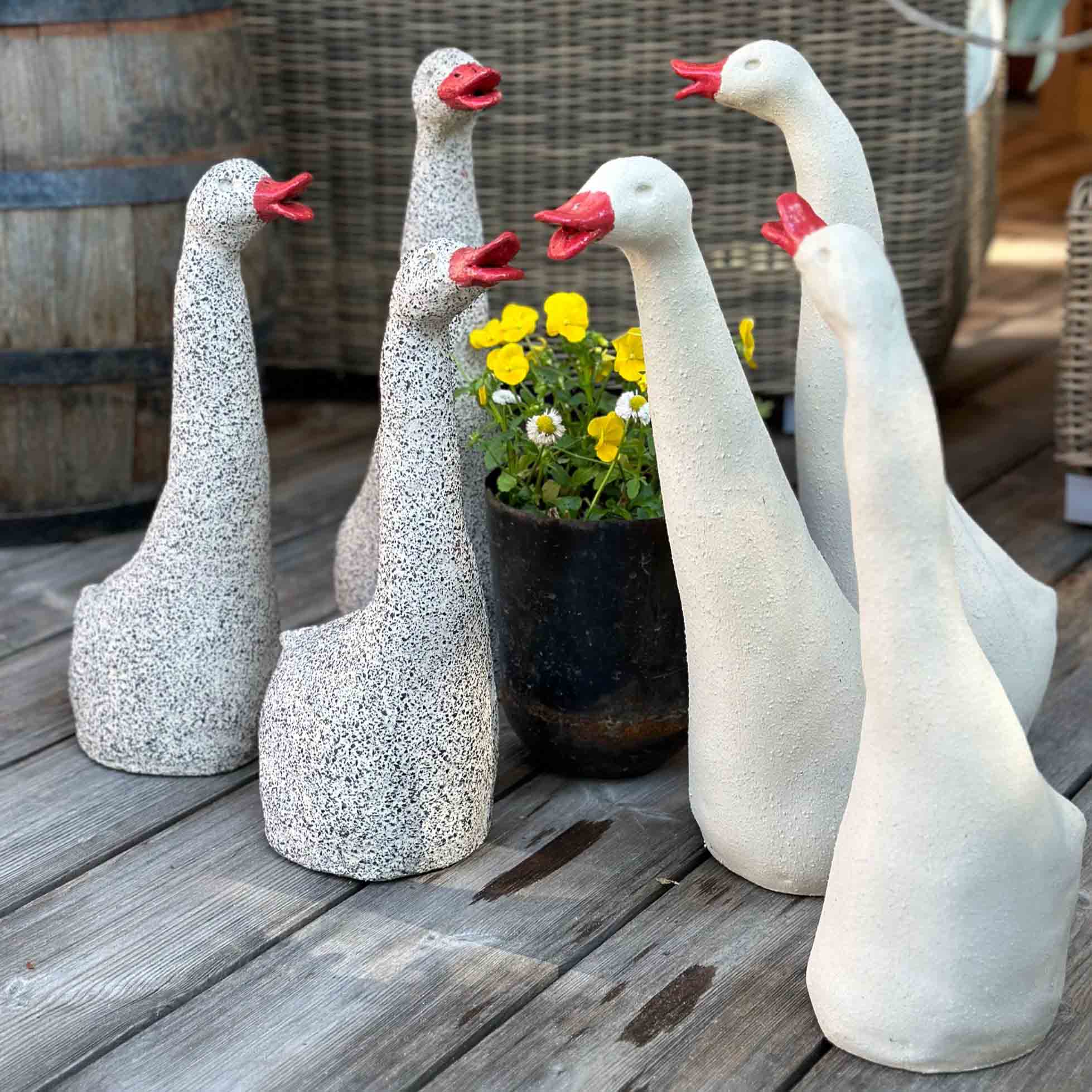 Laufente, weiß, Keramikfigur