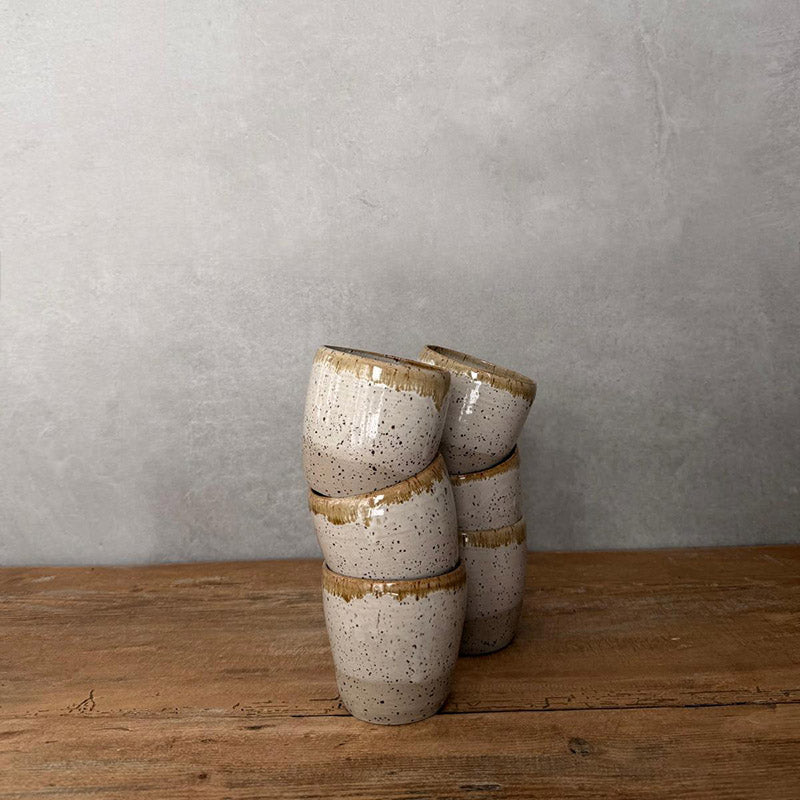 BOHEMIAN White Becherset mit Krug - FRANZARTKERAMIK