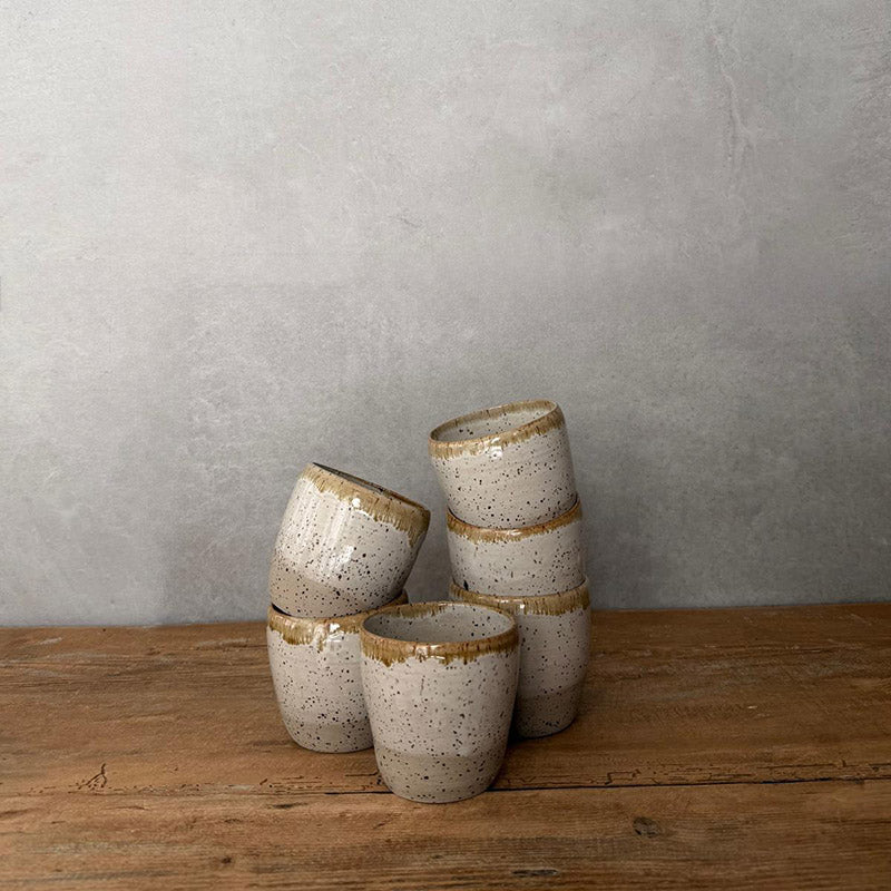 BOHEMIAN White Becherset mit Krug - FRANZARTKERAMIK