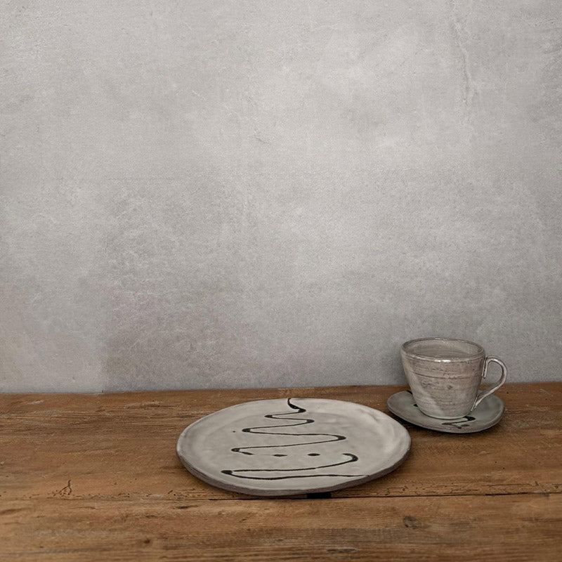 JOLO schwarz/weiß Geschirr Set I Kaffeeservice handgetöpfert - FRANZARTKERAMIK