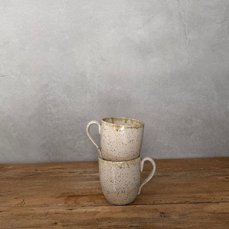 BOHEMIAN White Keramikbecher mit Henkel 300 ml