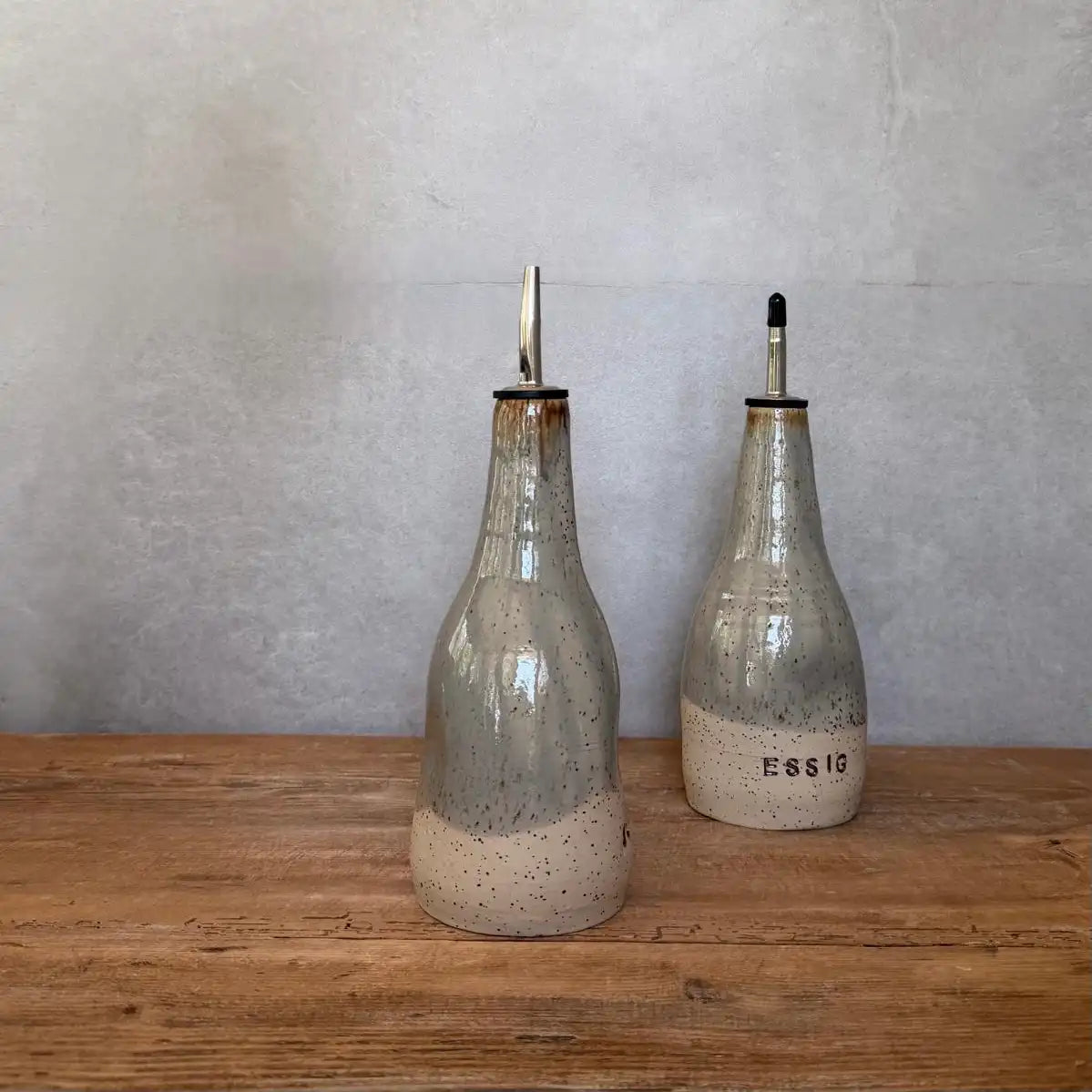 BOHEMIAN Grey Keramik Öl- & Essigspender – 400 ml Einzeln oder Set