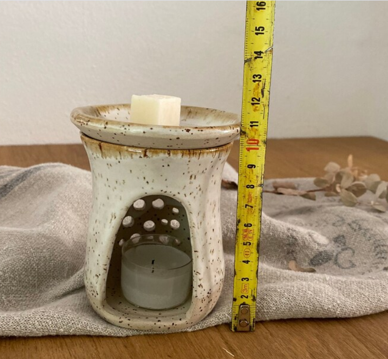 Duftlampe aus Keramik, Aromalampe mit Duftmelts, weiß