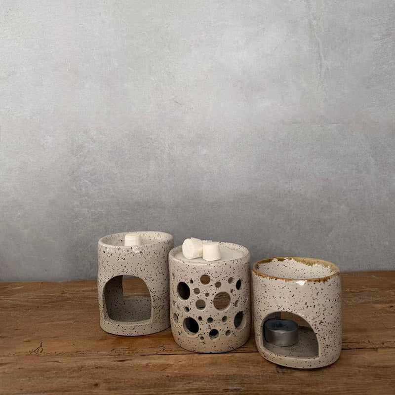 Duftlampe BOHEMIAN White - einteilig mit integrierter Schale - FRANZARTKERAMIK