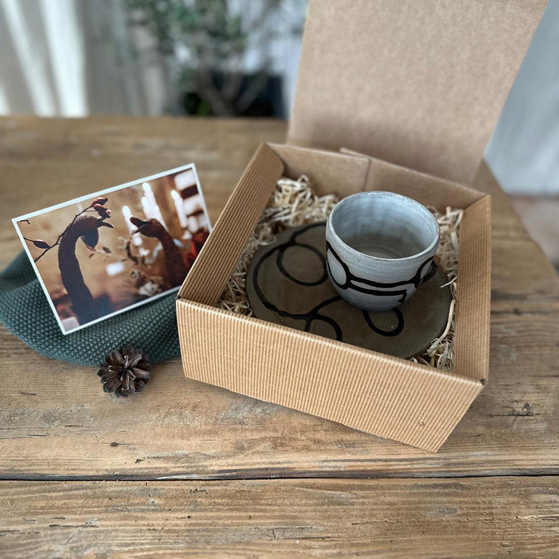 FRANZART Becherset aus Steinzeug, gebrannt bei 1220 °C, als Geschenk fertig im Naturkarton verpackt