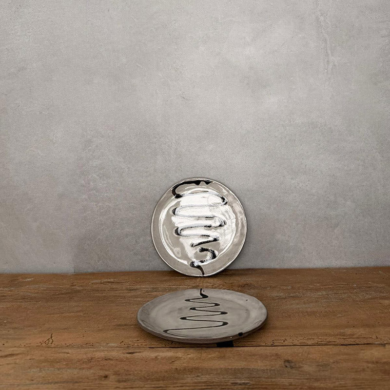 JOLO schwarz/weiß Keramik-Teller klein - FRANZARTKERAMIK