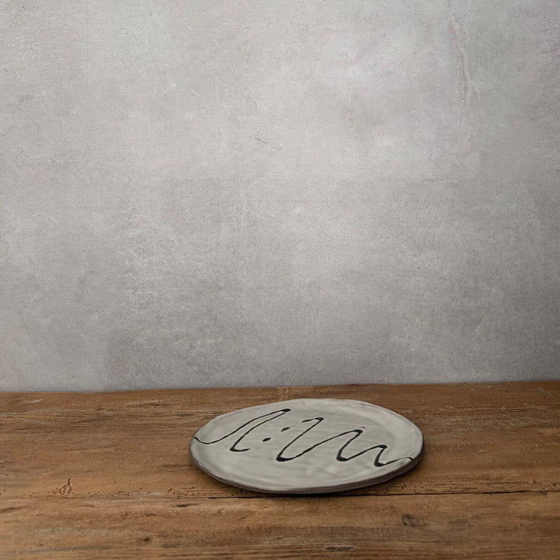 JOLO schwarz/weiß Keramikteller groß - FRANZARTKERAMIK