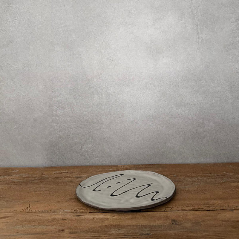 JOLO schwarz/weiß Keramikteller groß - FRANZARTKERAMIK