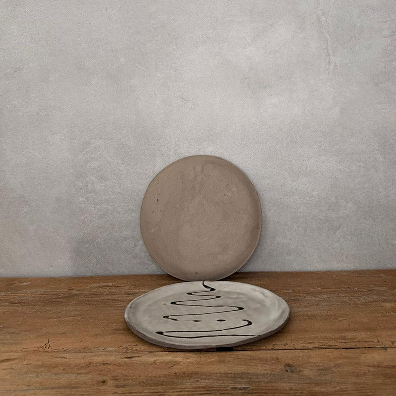 JOLO schwarz/weiß Keramikteller groß - FRANZARTKERAMIK