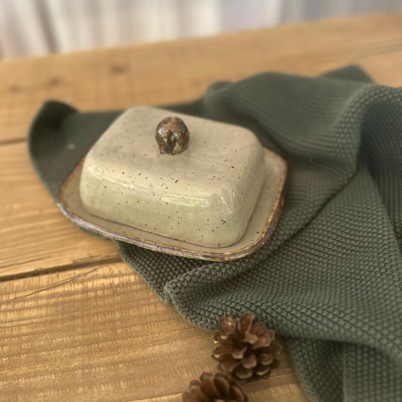 Butterdose Keramik handgemacht in grau