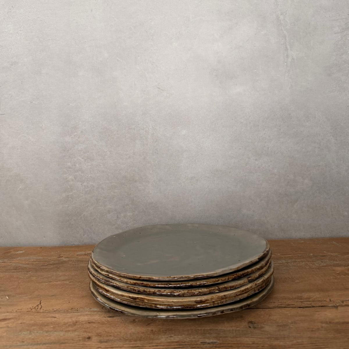 6 Essteller aus der Serie BOHEMIAN Grey von FRANZART Keramik