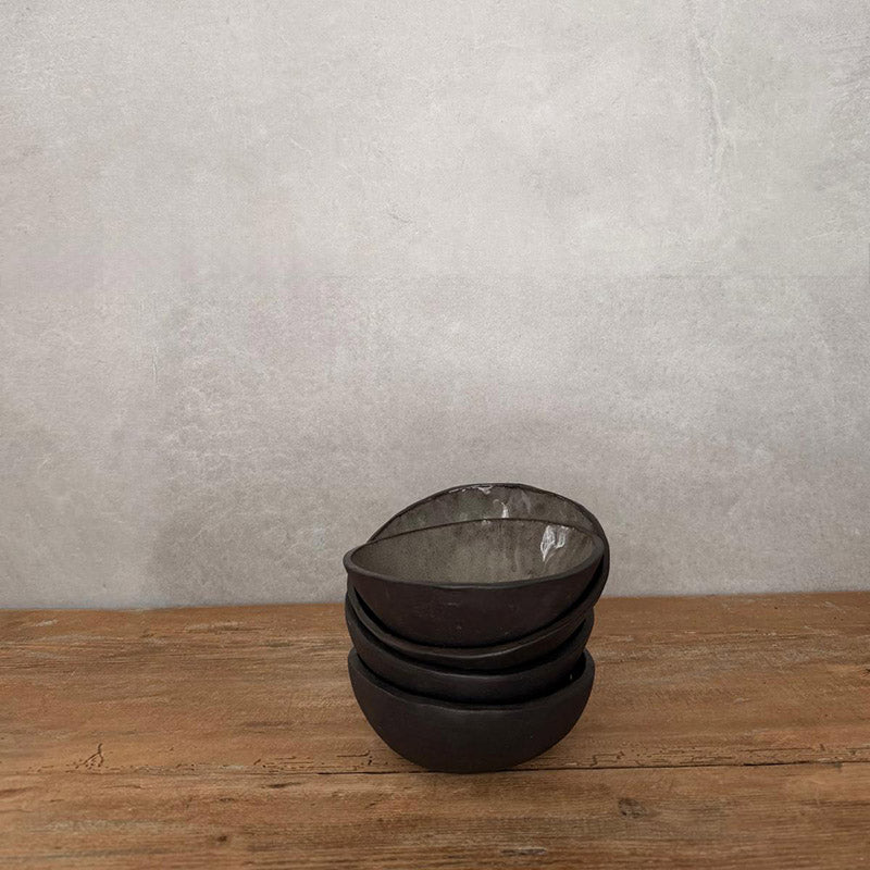 4 Keramikschüssel JOLO schwarz, Müslischüssel