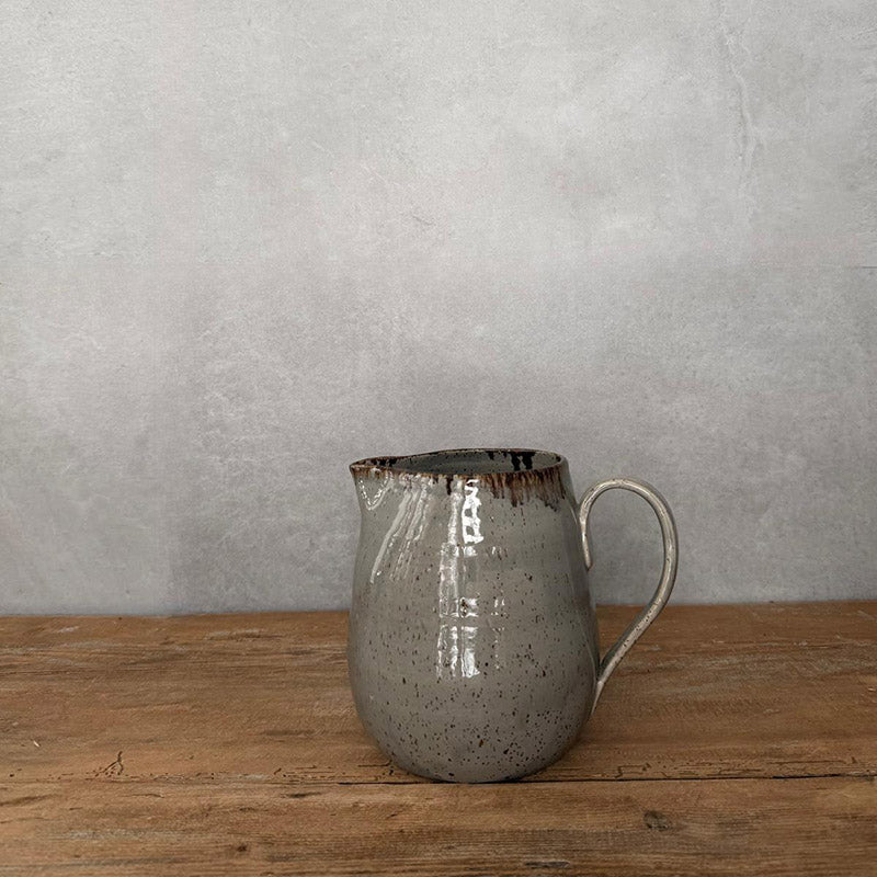 Keramikkrug BOHEMIAN Grey, Höhe ca. 17 cm, Grau mit braunem Rand