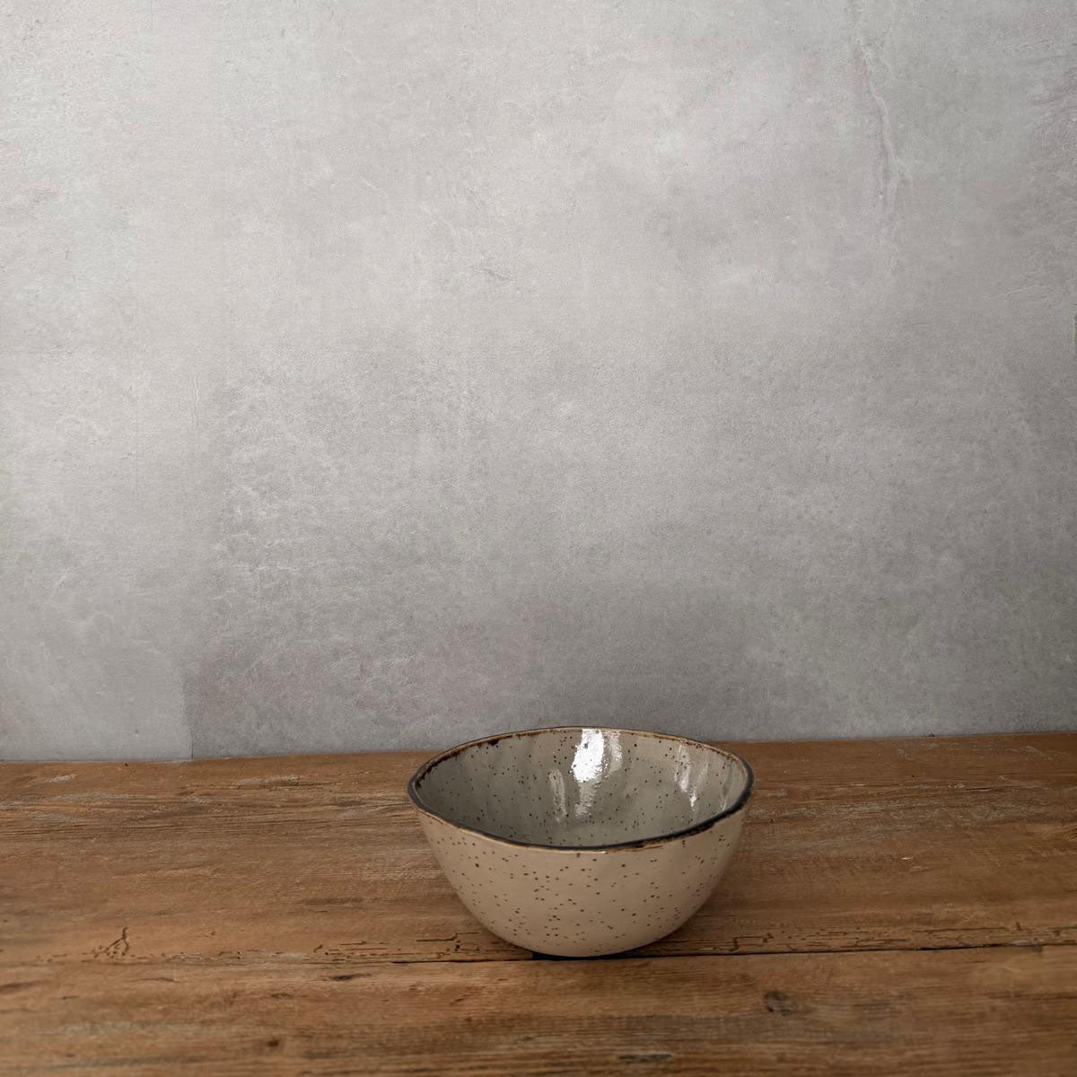 Bowl, Müslischale, Salatschale, Keramikschüssel BOHEMIAN GreyFassungsvermögen 500 ml, grau mit braunem Rand