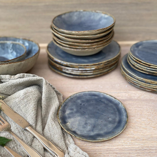 Keramik-Untertasse, Brot- bzw. Beilagen oder Kuchenteller, Bohemian Blue