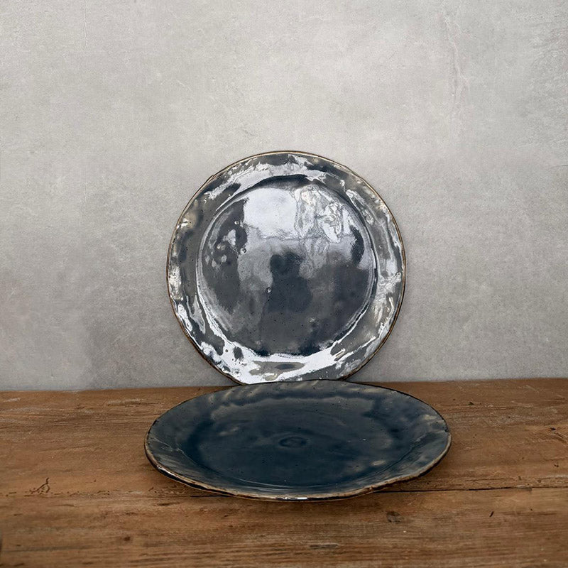 BOHEMIAN Blue, Essteller aus Keramik, Speiseteller 